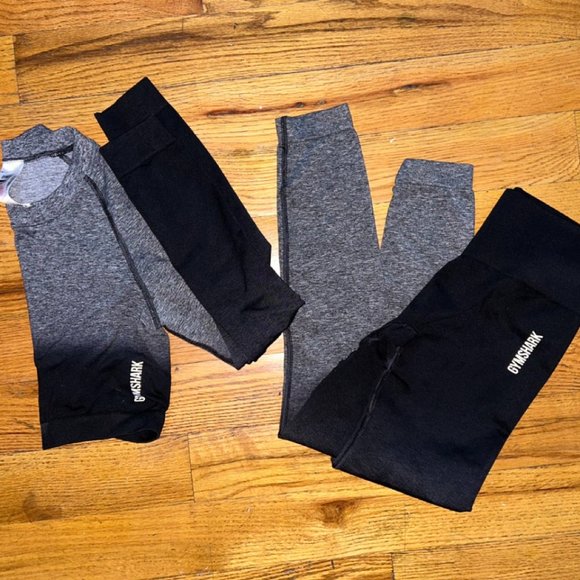 Gymshark ADAPT OMBRE SEAMLESS LEGGINGS + TOP SET - S - Black and Gray | LIKE NEW - Picture 3 of 4